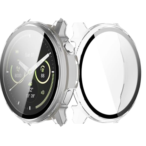 UIUIKA For Garmin Venu 4 45mm �J�o�[ �K�[�~�� Venu 4 45mm �ی�P�[�X �����K���X�t�B����&PC�t���[�� �����h�~ �Ռ��z�� �X�N���b�`�h�~ �h�o�h�� �w��h�~ �y�ʔ��^�݌v�i�u���b�N)