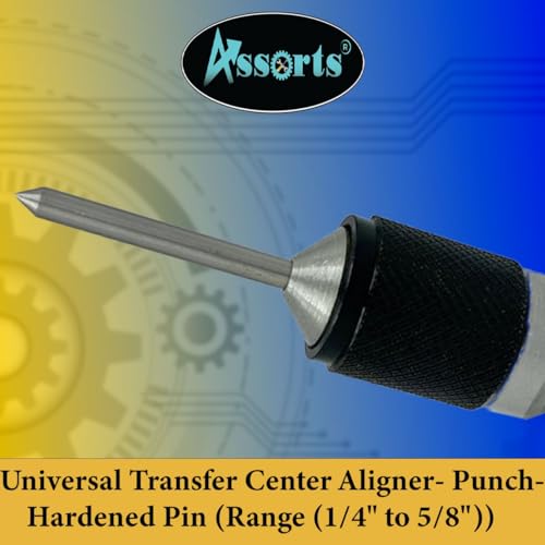Image of Universal Transfer Center Aligner Punch with Hardened EN31 Pin | Self-Centering Hole Transfer Tool | 1 /4 inch to 5 /8 inch Range | Precision Drilling Alignment Tool for Machinists, Fabricators & Engineers