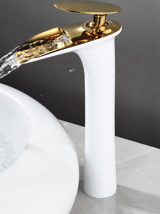 Robinet de salle de bain cascade eau chaude et froide gris bas LWX