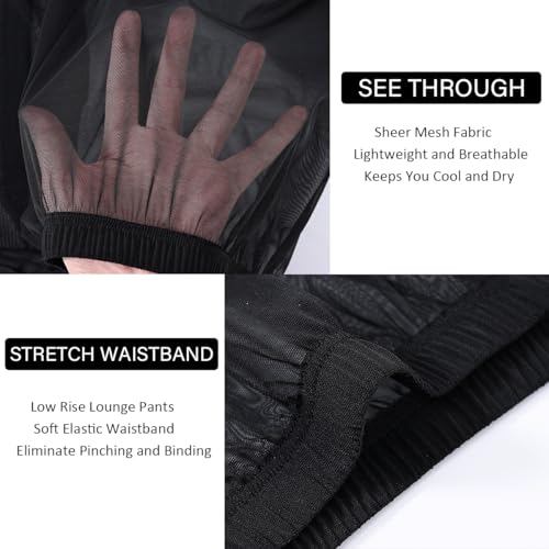 YINYOUYU Mens Mesh Pants See Through Underwear Pajama Bottoms Lounge Home Leggings Sleepwear Cool Dry Yoga Trousers4