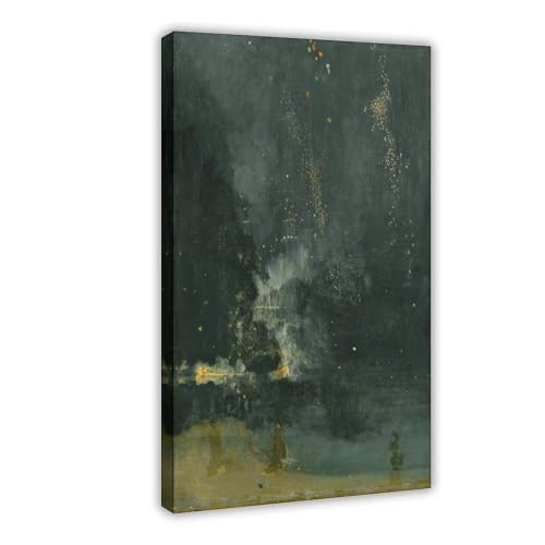 Impression sur toile Whistler Nocturne en noir et or tableau de prestige pour salon