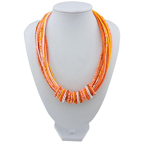 Bocar Chunky Statement Colorful Seed Beads Women Choker Collar Necklace2