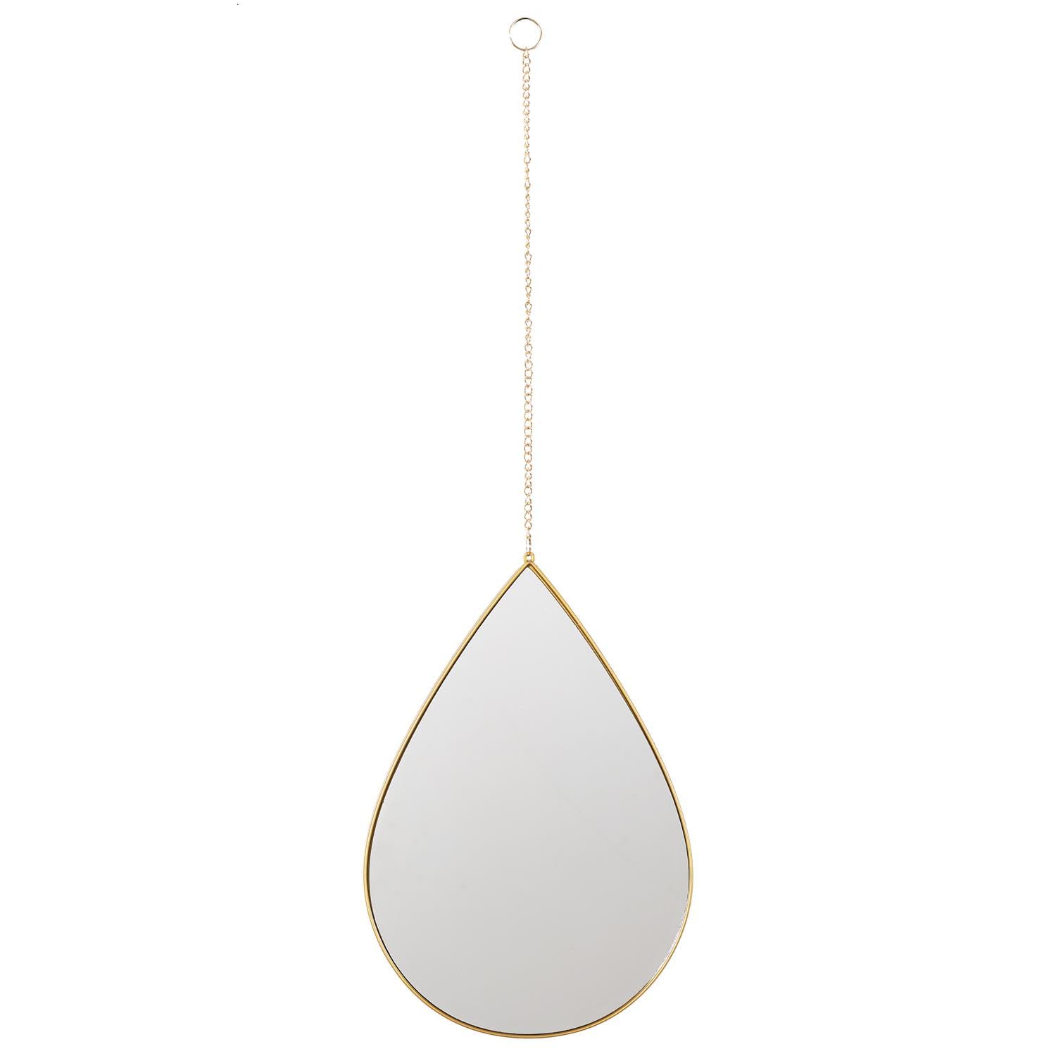 Lussuoso specchio sospeso a forma di goccia, set da 3 pezzi, cornice dorata, specchio decorativo da parete - oro