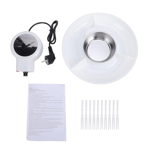 OVAQUIXI Set di Pentole per Fonduta Elettrica, Kit per Fonduta di Cioccolato con 10 Spiedini e Vassoio da Portata Rimovibile per Riunioni di Famiglia (Spina europea)