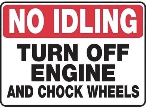 NO IDLING SAFETY SIGN TURN OFF, Mfr: MTKC501XL-A