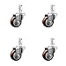 Swivel Square Stem Caster Set 4 w/3.5? x 1.25? Maroon Polyurethane Wheel - 3/4? x 2? Square Stem with (3) 17/64? Diameter Mounting Holes- Includes 4 Swivel-1200 lbs. Cpty/Caster - Service Caster Brand
