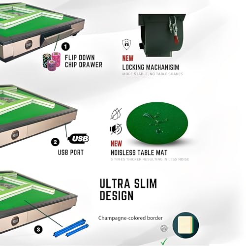 Mesa eléctrica plegable de Mahjong con fichas miniatura 3