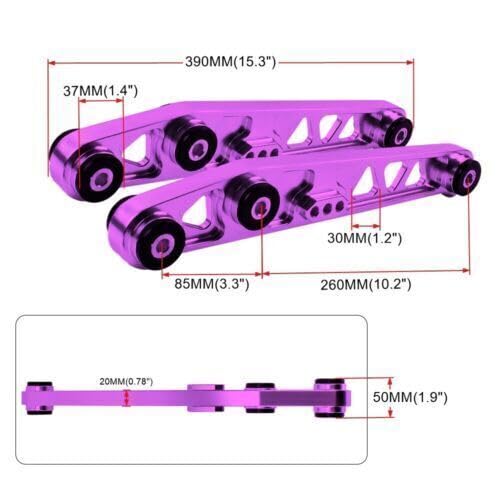Barre d'attache EG violette et bras de commande pour Honda Civic 92-95