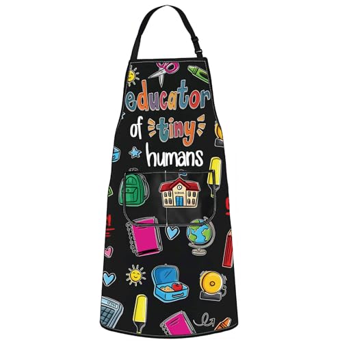 JNIAP Kindergarten Teacher Apron Preschool Teacher Apron With Pockets Educator Of Tiny Humans Kindergarten Teacher Gifts (Educator of great job)