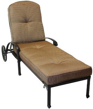 Nassau Cast Aluminum Powder Coated Set of 4 Single Chaise Lounge with Sesame Seat Cushions - Antique Bronze