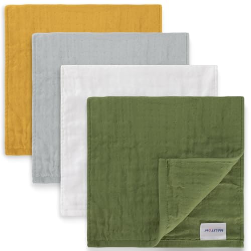 Maliton 4er Pack Baby Spucktücher | Mulltücher | Musselin Tücher |...