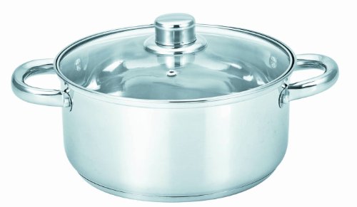 BC Classics Stainless Steel Dutch Oven with Glass Lid, 5-Quart