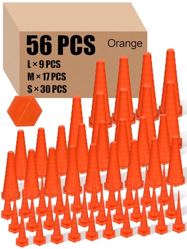 Innconee Hydraulic Oil Service Plugs Large Medium Small Sizes Multi Pack Rubber Drip Proof Hose Plugs Industrial Hydraulic Kit for Irrigation, 3 Sizes (56 Pcs,Orange)