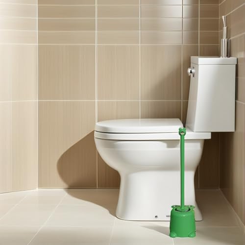Image of Ipetboom Frog Toilet Brush with Long Handle and Holder Set Cute Bathroom Toilet Scrubber Brush for Home Office Deep Cleaning 19.7 Inch