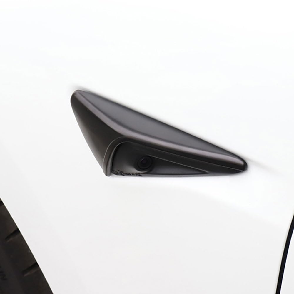 HW 3.0 ABS osłona na kamerę boczną kierunkowskazu do Tesla Model 3 (2016-2022) Model Y (2020-2022) Model S X (2012-2020), osłona kamery z włókna węglowego (matowa czerń)
