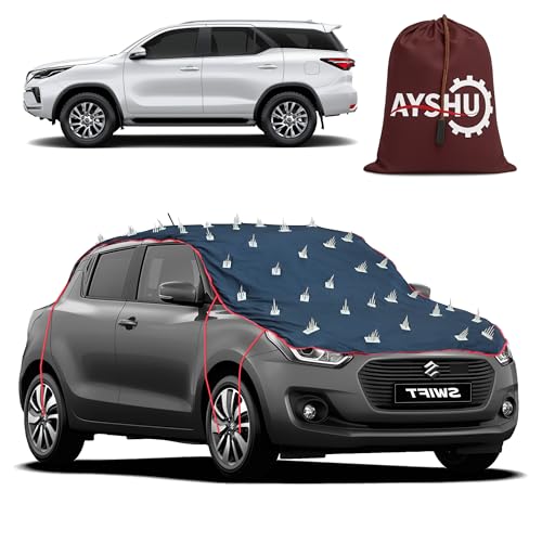 Image of AYSHU Water-Resistant Spike Car Cover for Toyota Fortuner - Protects from Dogs, Monkeys, Dust, Sunlight & UV - Full Roof Universal Fit