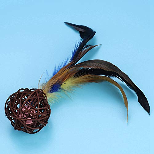 Omquot Buntes, Langlebiges Katzenspielzeug mit Federring und Glocke, um Katzen Beschäftigt und Glücklich zu Halten, 5 Stück/Set, 8,27 X 7,87 X 1,97 Zoll-2