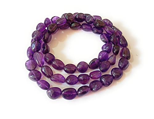 Bijou Collier Perles Améthyste Violette 350 Cts, Sautoir Gemme Naturelle Février 66cm