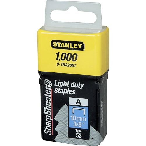Stanley 1-TRA206T 10mm A-Type Light Duty Staples (1000 Pieces)