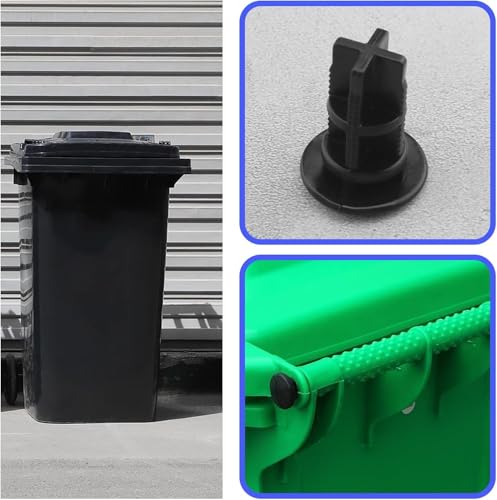 Srvauyea 6er Pack Scharnierstifte für Mülltonnen,43x18mm Scharnierstifte,240 Liter Mülltonnen,Schwarz Kunststoff Ersatzteile für Haushalt & Gewerbe