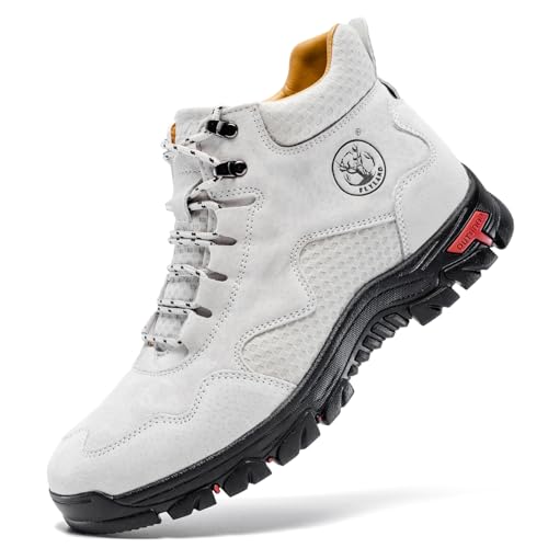 Image of FLYLAND Men's Chukka Boots Casual Leather Shoes Ankle Shoes Non Slip Breathable Comfortable Mid Top for Outdoor Driving Walking