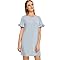 Floerns Women's Summer Casual Ruffle Short Sleeve Tunic Striped TShirt