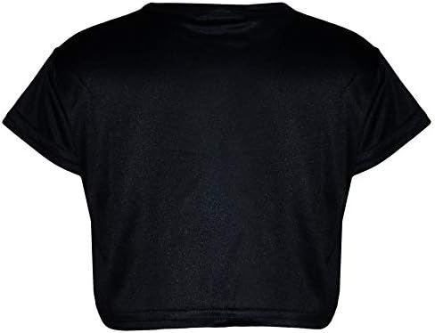Kids Girls Crop Top #Selfie Black 
