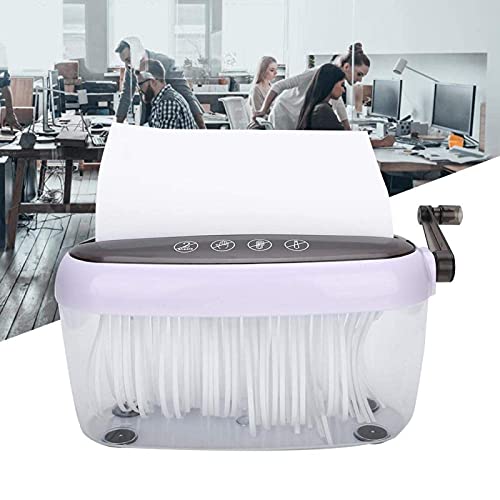 KIRSTHM Paper Shredder, Cross- Cut Paper and Credit Card Shredder, Mini Hand Crank A4 Paper Document Shredder for Home Office Desktop and Teaching Use, black (7AQA1149X38MMM2Q)