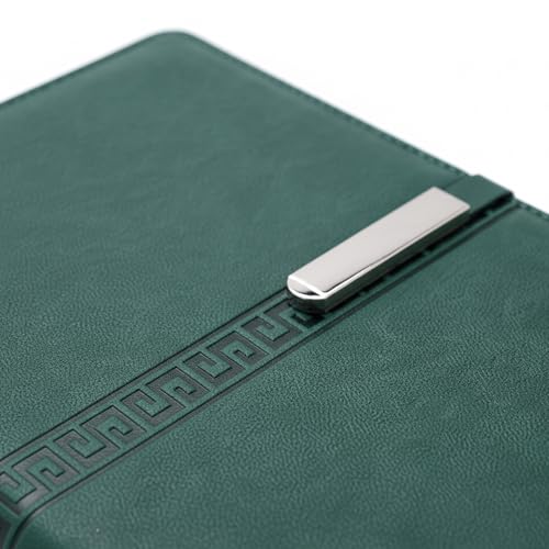 Image of A5 Refillable Leather Diary | 6-Ring Binder Notebook with Card Holder, Pen Loop & Strap | PU Leather Office Diary | Business Planner, Personal Writing Journal for Men & Women