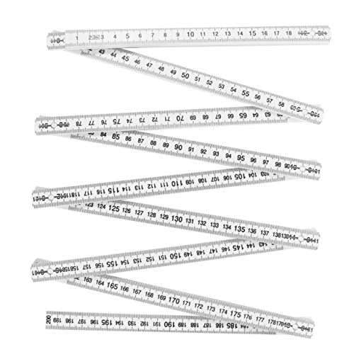 Abaodam 折りたたみ定規 プラス 製 防水設計 頑丈ロック機能付き 簡単読み取り目盛り 大工や作業向け計測ツール