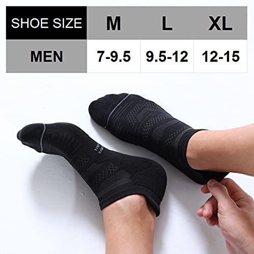 CS CELERSPORT 6 Pack Men's Running Ankle Socks with Cushion, Low Cut Athletic Sport Tab Socks2