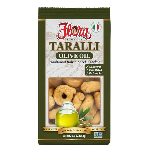 Taralli by Flora 7.05 oz - Italian Snack Cracker - All Natural Oven Baked - Cholesterol Free...