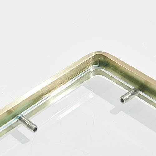 WOMAO Rectangular Bath Glass Shelf, Bathroom Organiser of Stainless Steel Construction and Glass, Rustproof Novel Brushed Gold finished Surface for House Organising