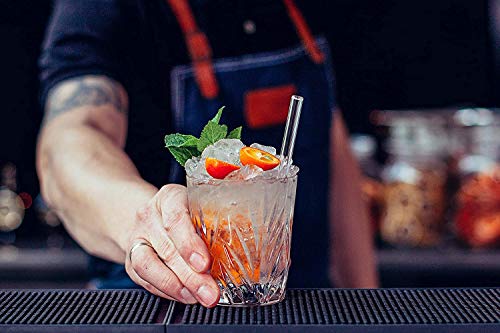 Image of STAR WORK - 4 Stainless Steel Long Reusable Metal Straws for Drinks with 1 Cleaning Brushes Drinking Straws for Travel,Kids,Home,Bar (RED)