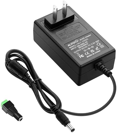 Amazon.com: ALITOVE DC 12V Power Supply 2.5A 30W Power Adapter 100~240V ...