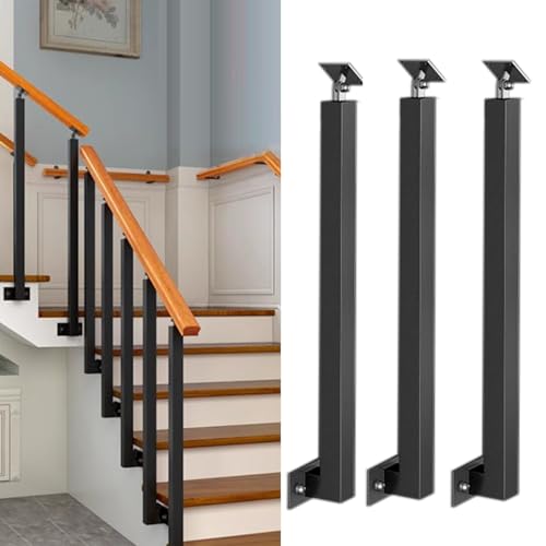 Adjustable Iron Stair Railings with Brackets - Perfect for Commercial Corridors &amp; Elegant Staircase Design, Enhance Safety &amp; Style with Durable Construction