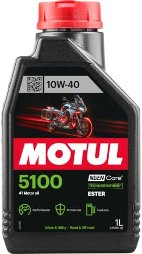 Motul 104066 Motorrad-Motoröl, 4 Takt, 10 W/40 (Teilsynth.), Anzahl 1 schwarz 221x117x63.5
