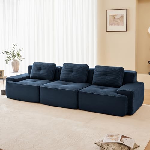 Image of Corduroy Modular Sectional Sofa, Oversized Cloud Couches for Living Room