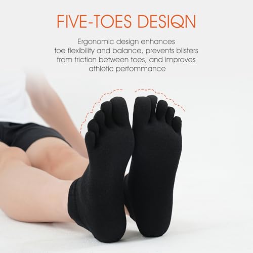 Merino Wool Toe Socks for Men and Women Athletic Runing Ankle Toe Separation Socks4