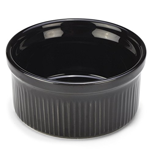 Royal Genware Ramekins - Ramequines de porcelana (8 cm), color negro