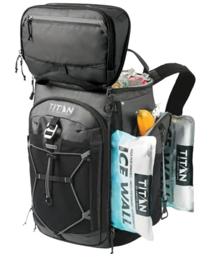 26 Cans Titan Arctic-Zone Leak-Proof Backpack Cooler Black