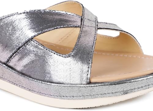 Image of Action Women's Platform Sandals|Block Heel| Cross-Strap Design with Ankle Strap Golden