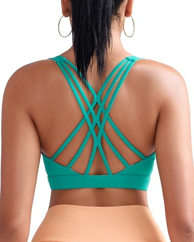 Image of RUNNING GIRL Sports Bras for Women,Crisscross Back High Impact Sports Bra with Hook Closure Workout Supportive Bra