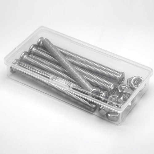 (8 pcs) M8 x 80mm Flat Round Hexagon Socket Head Screws Bolts and Nuts Set 304 Stainless Steel 18-8, Silver, M8x80mm (8 Pieces) - Image 3