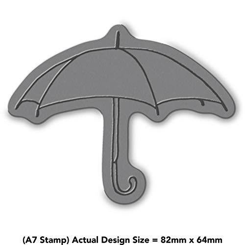 'Umbrella' Rubber Stamp - Unmounted Design for Crafting & Scrapbooking, A7 (RS00014234)