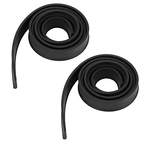 Cauchos de Limpiavidrios Reemplazo Repuesto de Escobilla de Goma de Silicona Escobilla limpiacristales Doble Filo Hoja de Goma 2 Piezas para Ventana, Vidrio, Puertas de Ducha-Negro-105cm