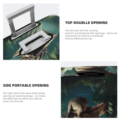 VOSERY Travel Luggage Cover - Green Forest Dinosaur Washable Suitcase Covers Protector Fits 18-32 Inch Luggage3