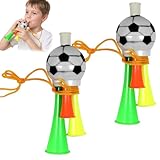 ZAKTUS 2 Stück Fußball Tröte & Vuvuzela – Lautes Fan Horn zum Jubeln & Anfeuern im Stadion, für WM, EM, Kinder & Erwachsene – Party Fanartikel