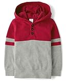 Gymboree,and Toddler Long Sleeve Hoodie Sweatshirt,Red and Grey,5T