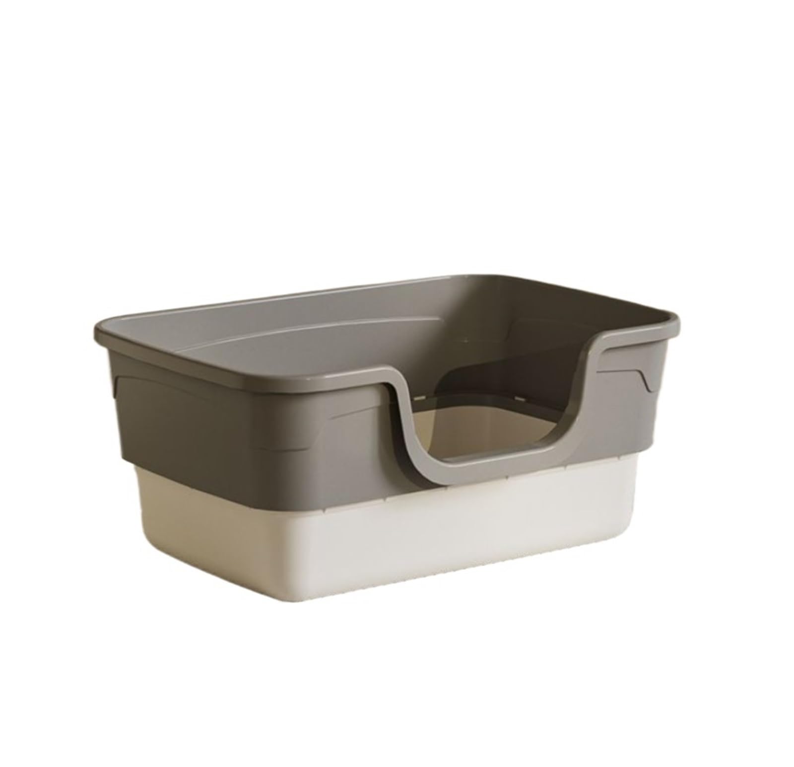 autopulente Lettiera for gatti grande con lettiera for gatti sui lati alti Toilette for animali antispruzzo Facile da pulire, for interni grande(Grey)
